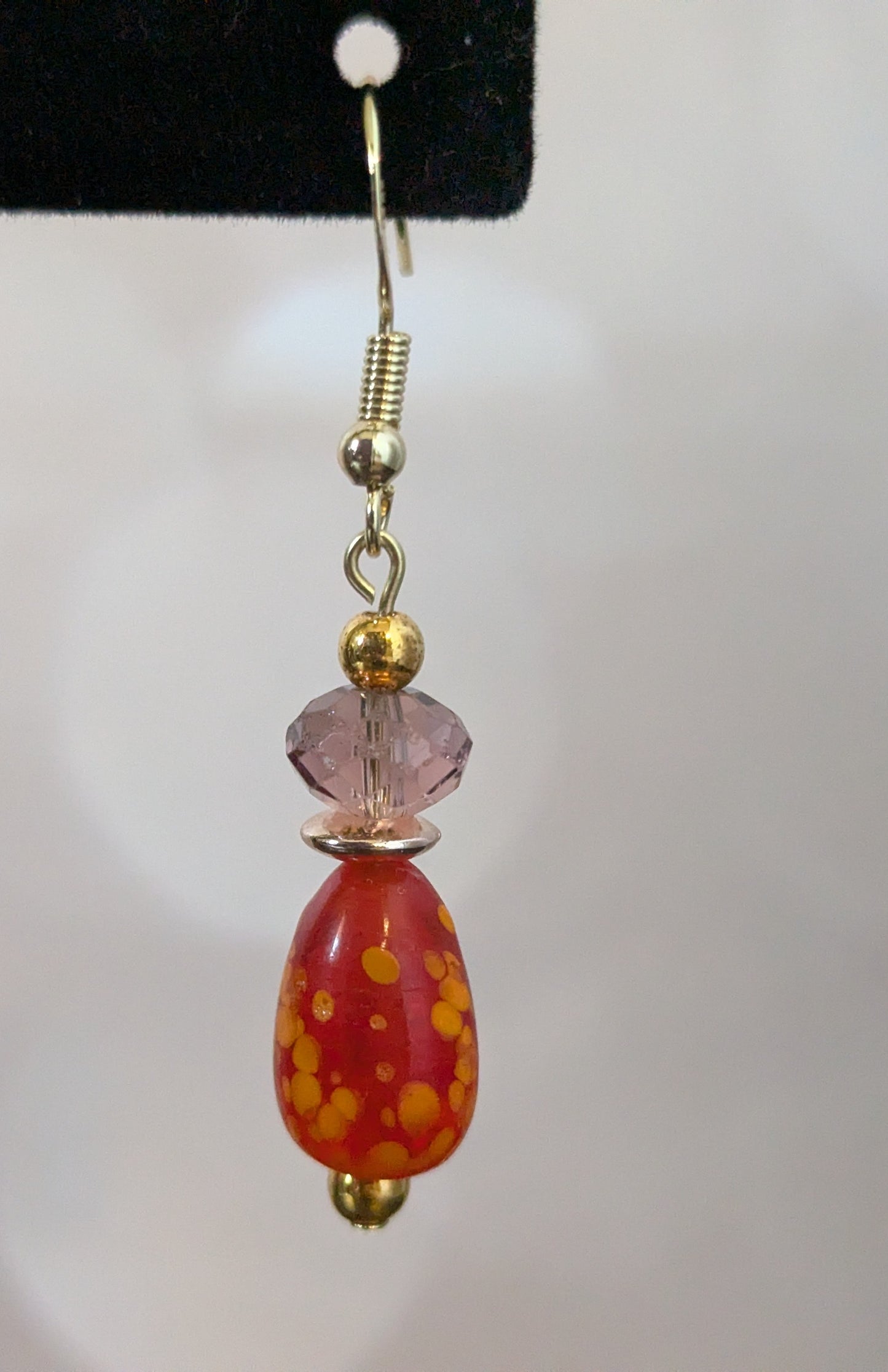 Purple & Orange Dangle Earrings