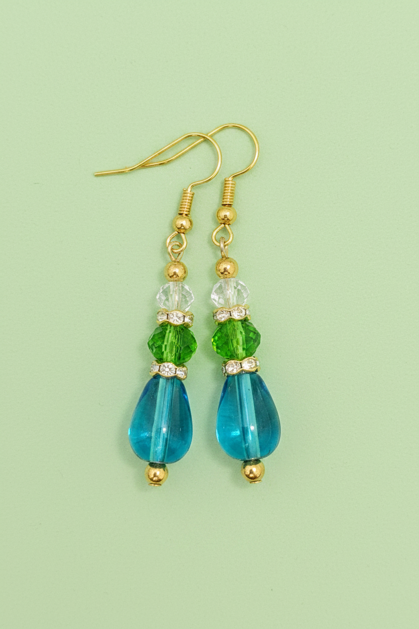 Teardrop Multi Color Earrings