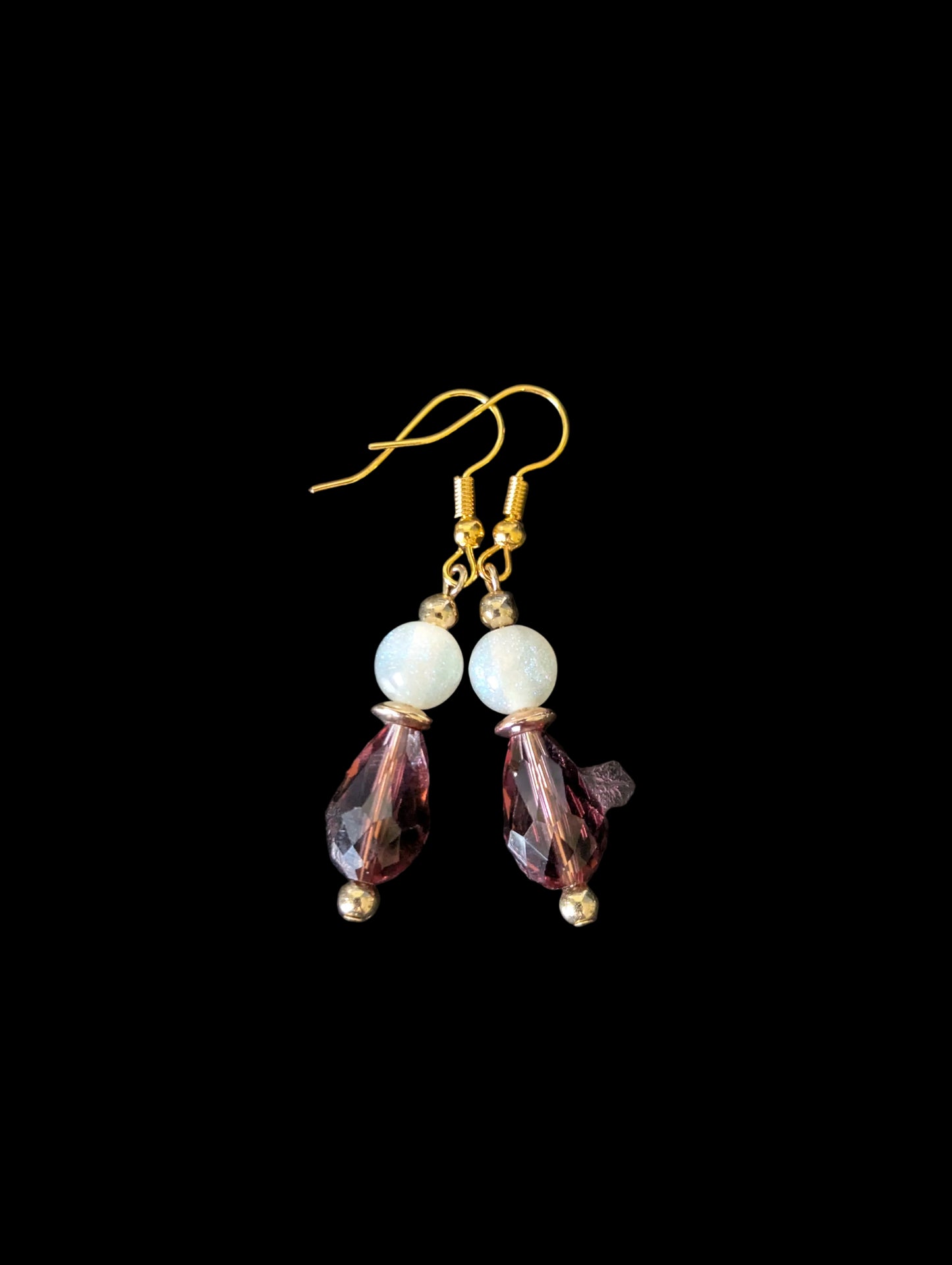Sparkling White & Purple Earrings