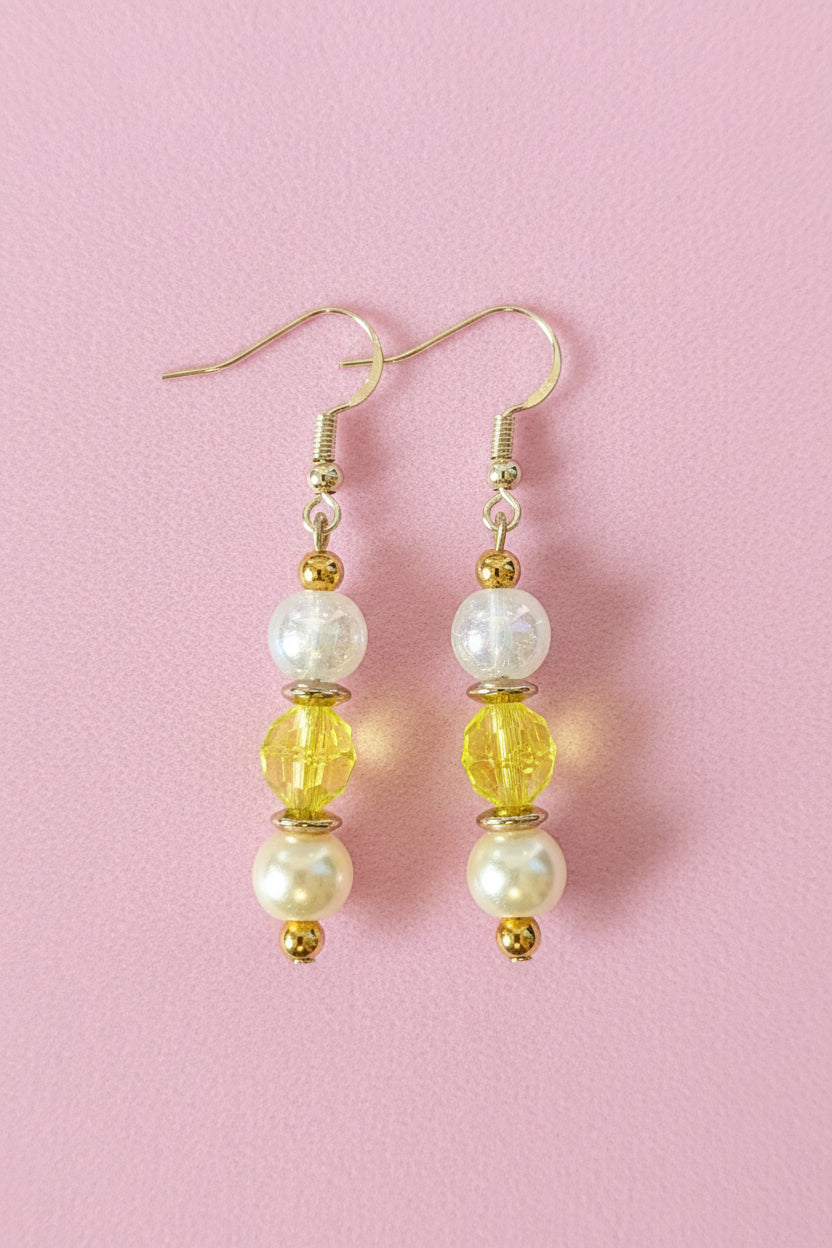 Yellow & White Earrings