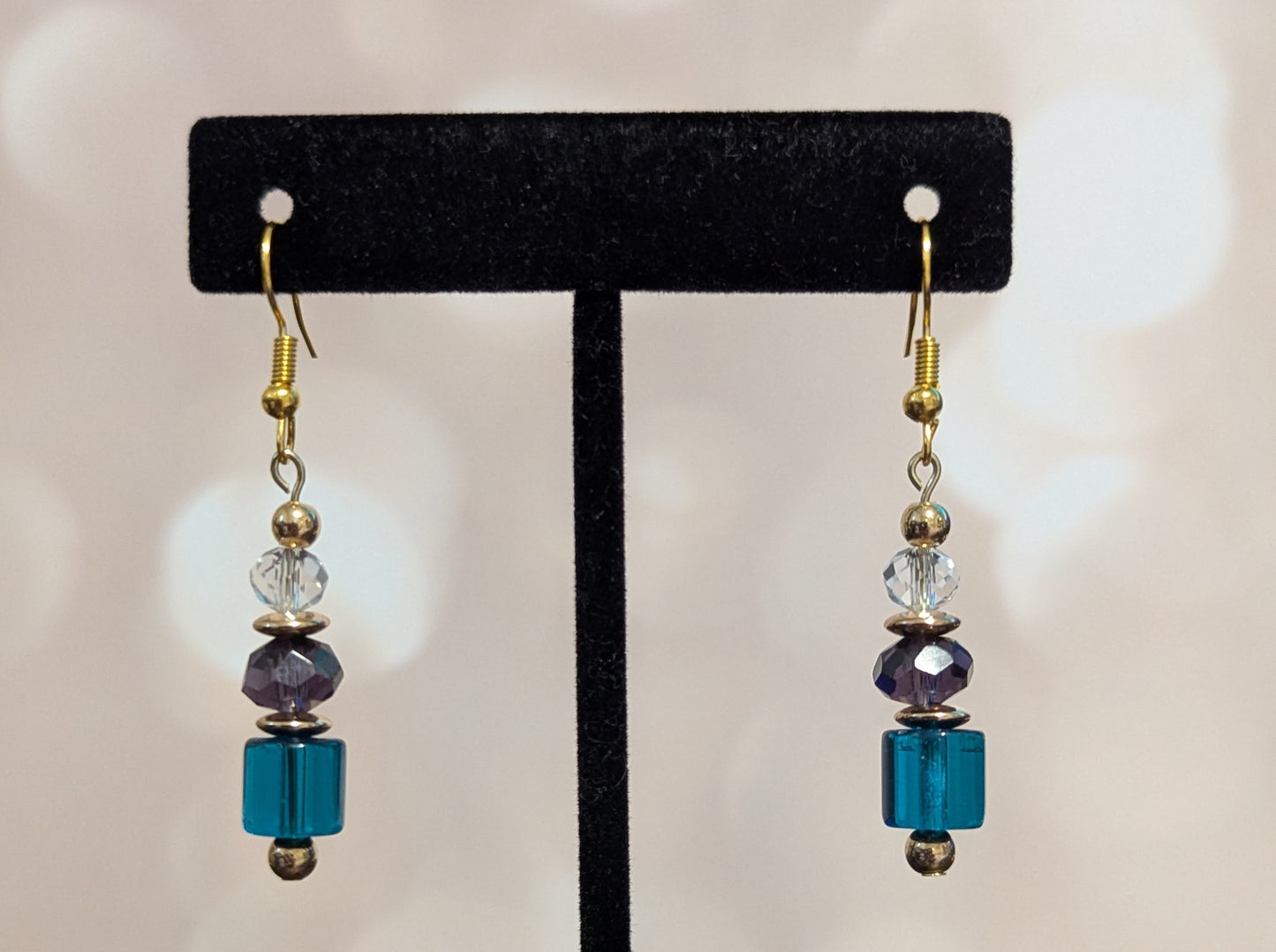 Blue & Purple Beaded Earrings