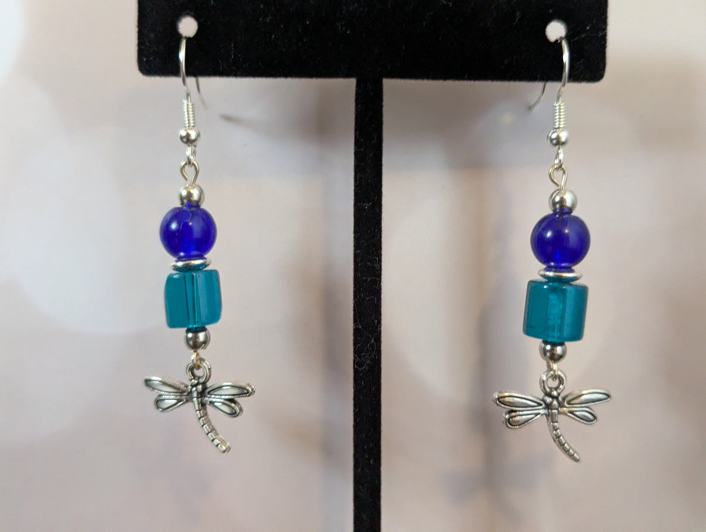 Dragonfly Glass Dangle Earrings