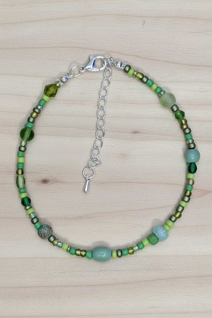 Green Bead Anklet