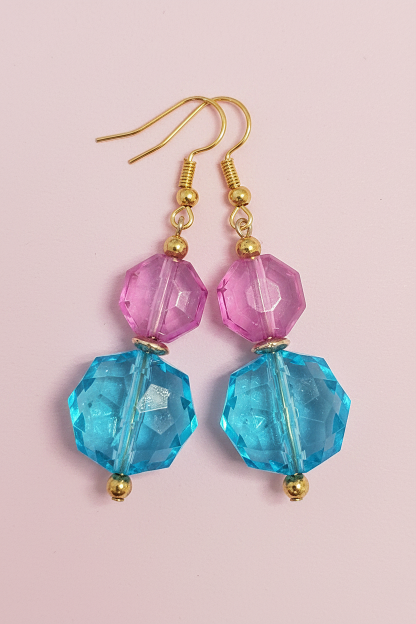 Blue & Purple Hourglass Earrings