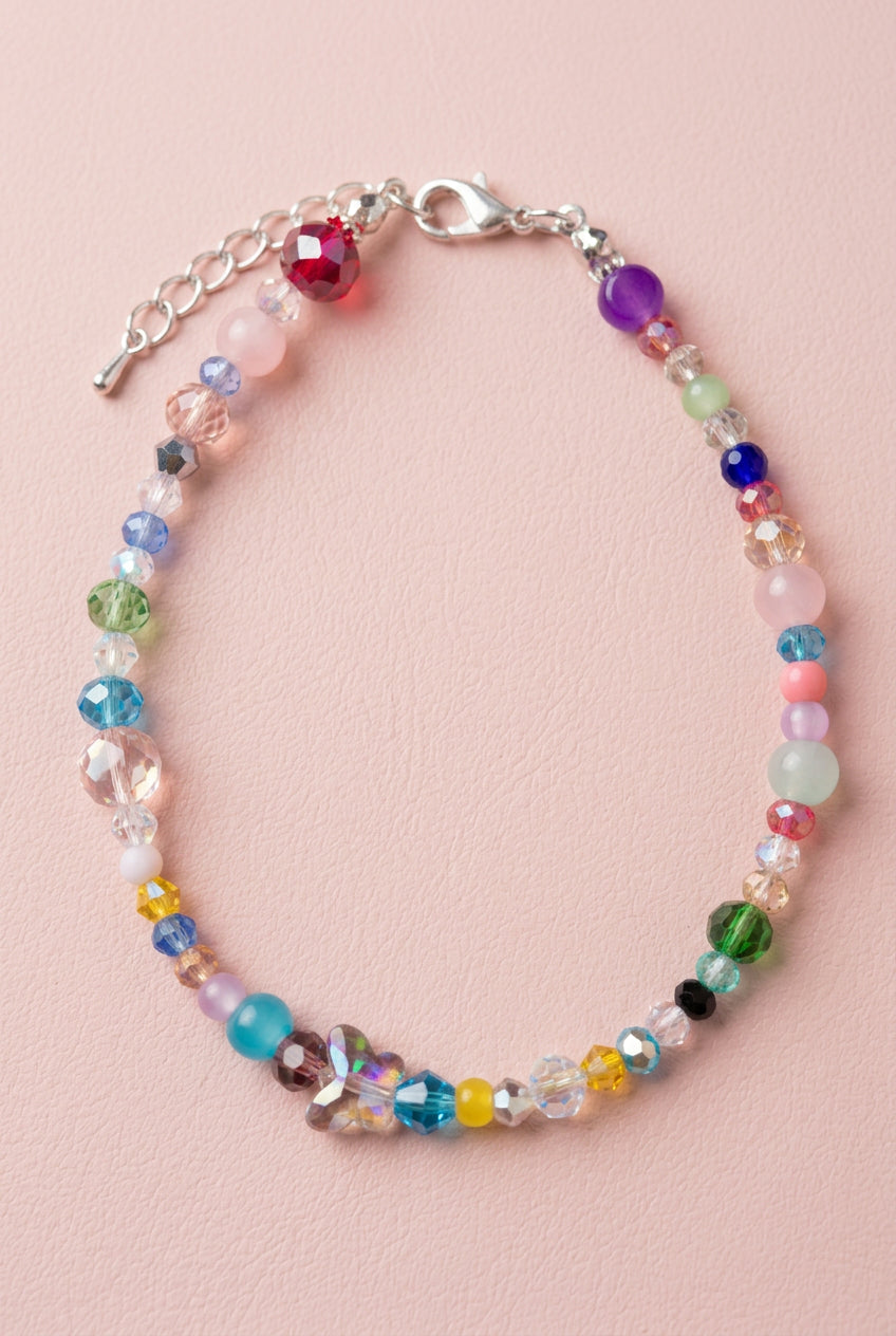 Multi Color Bead Anklet