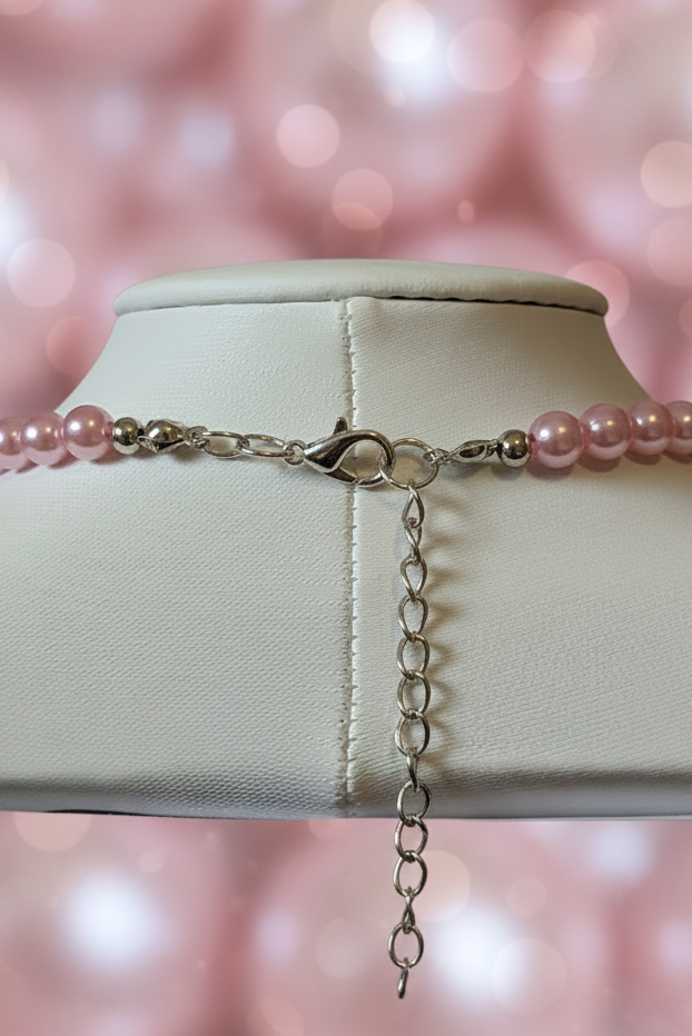 Pink Faux Pearl Necklace