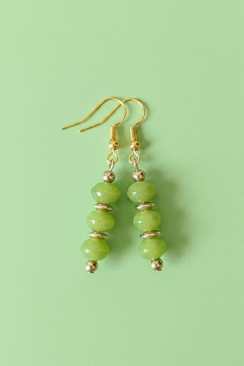 Triple Green Earrings