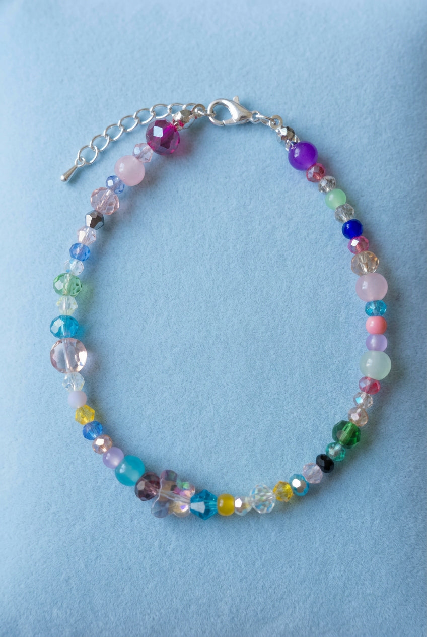 Multi Color Bead Anklet