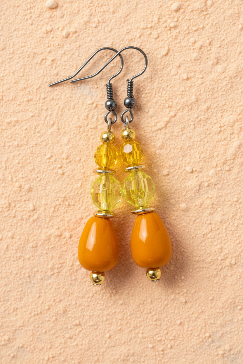 Orange & Yellow Dangle Earrings