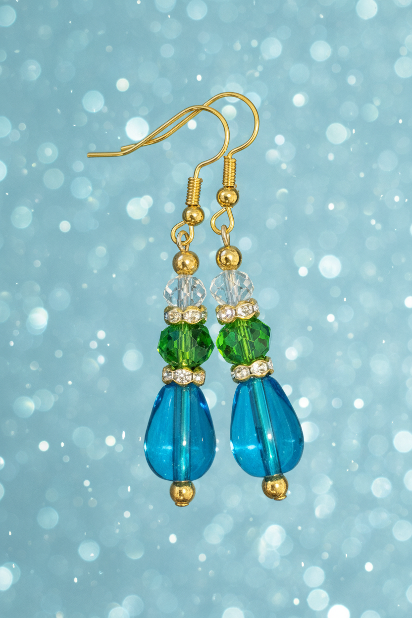 Teardrop Multi Color Earrings
