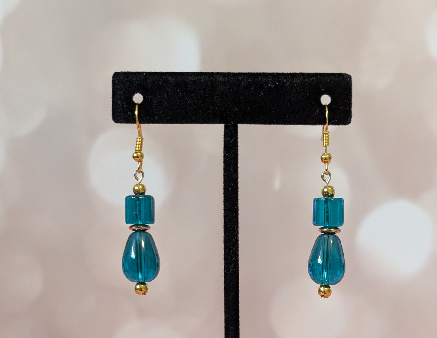 Blue On Blue Glass Earrings