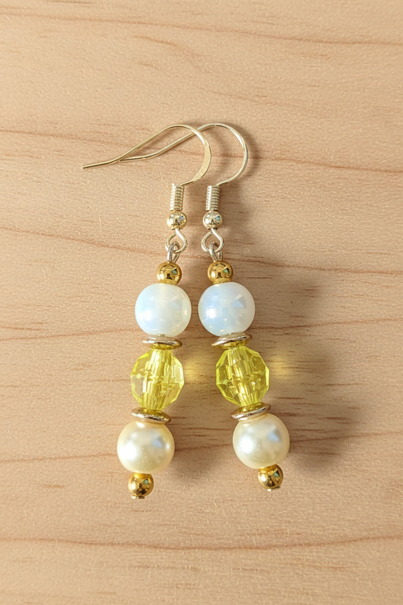 Yellow & White Earrings