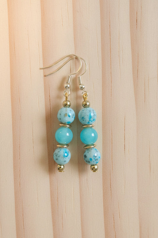 Triple Blue Earrings