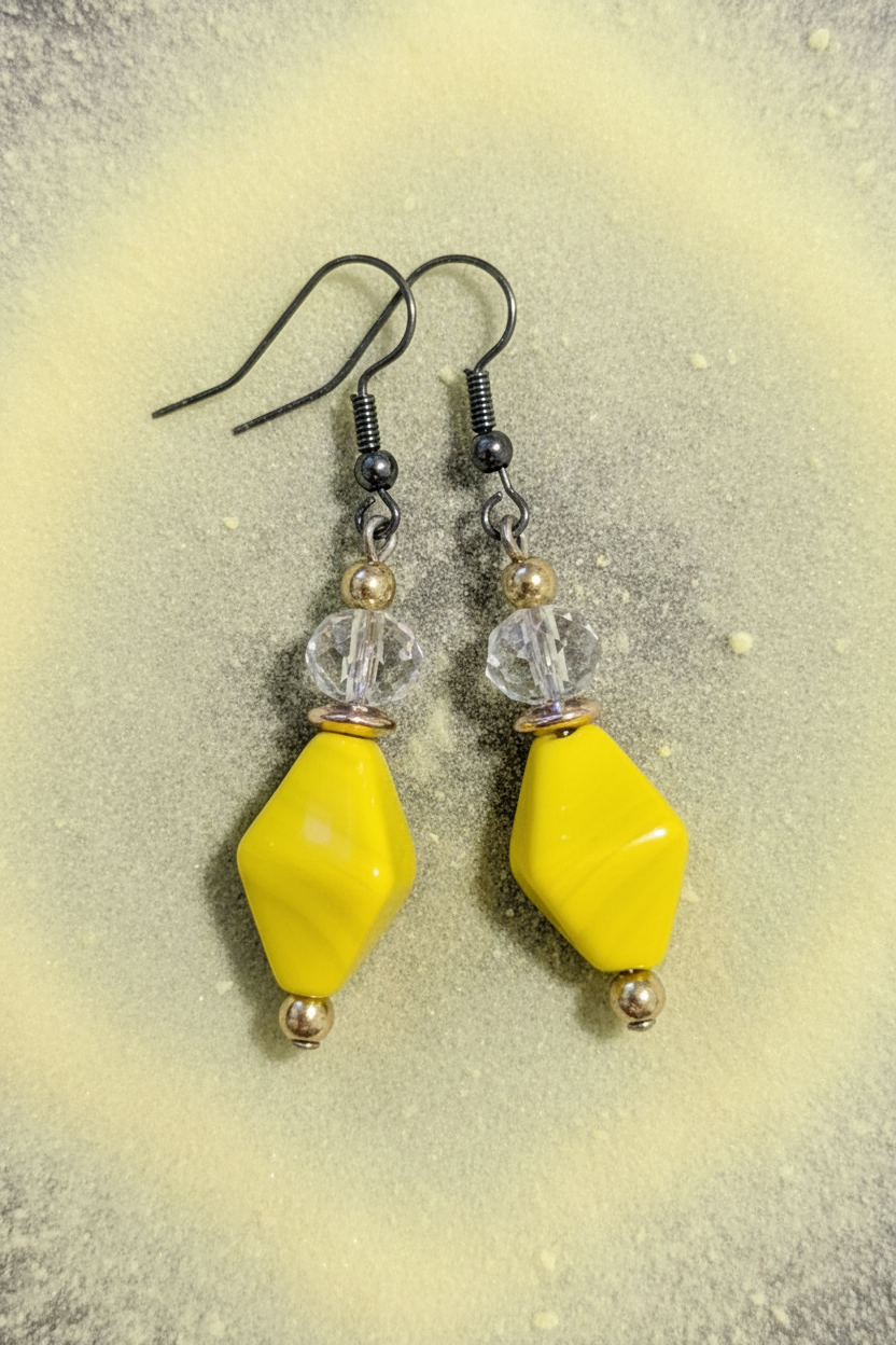 Yellow Ceramic Earrings