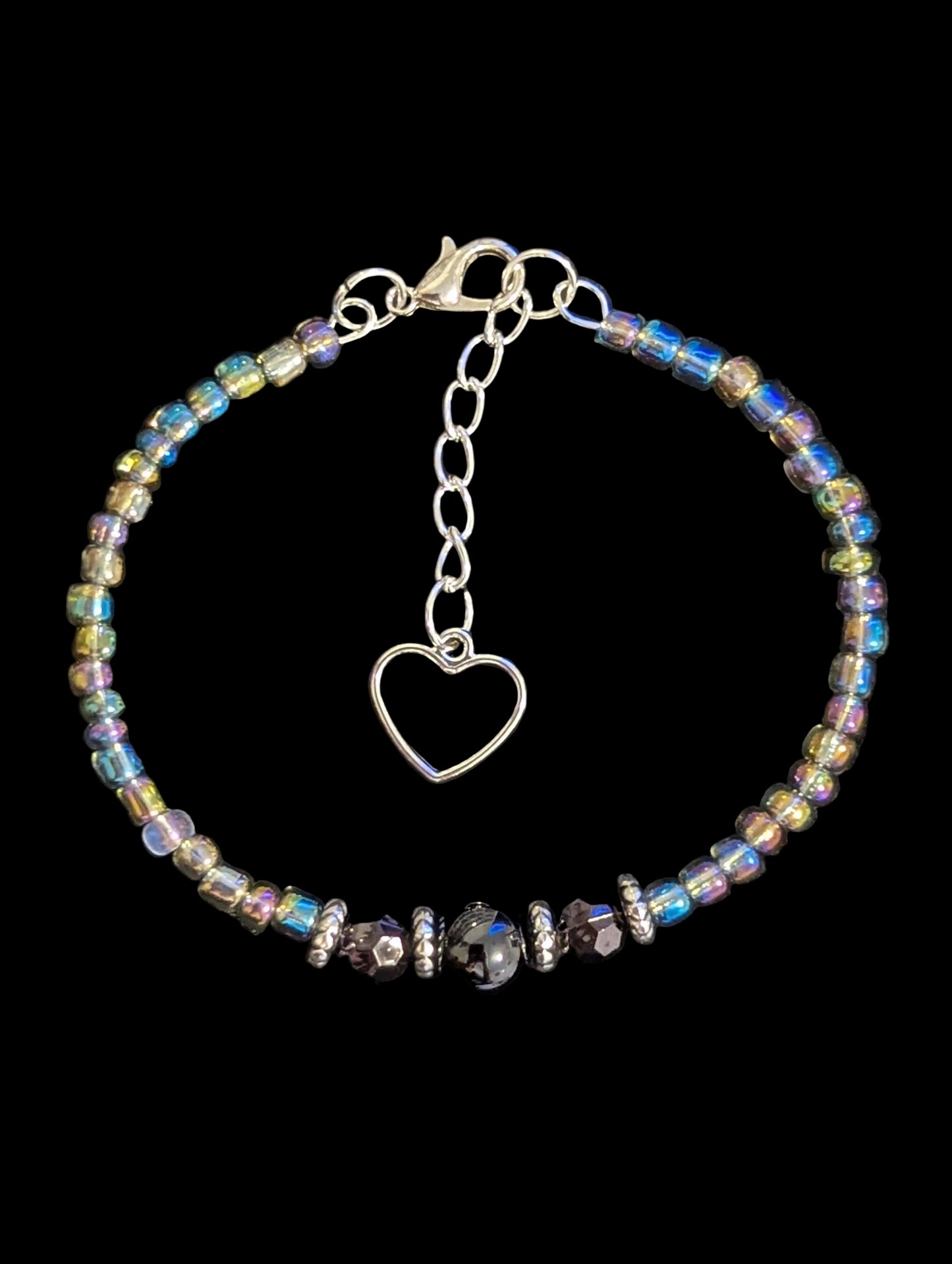 Silver Heart Wire Bracelet