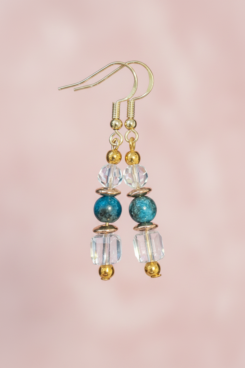 Cubed Glass Dangle Earrings