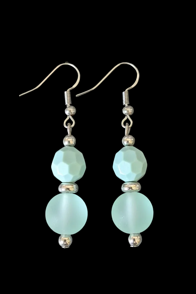 Frosted Blue Earrings