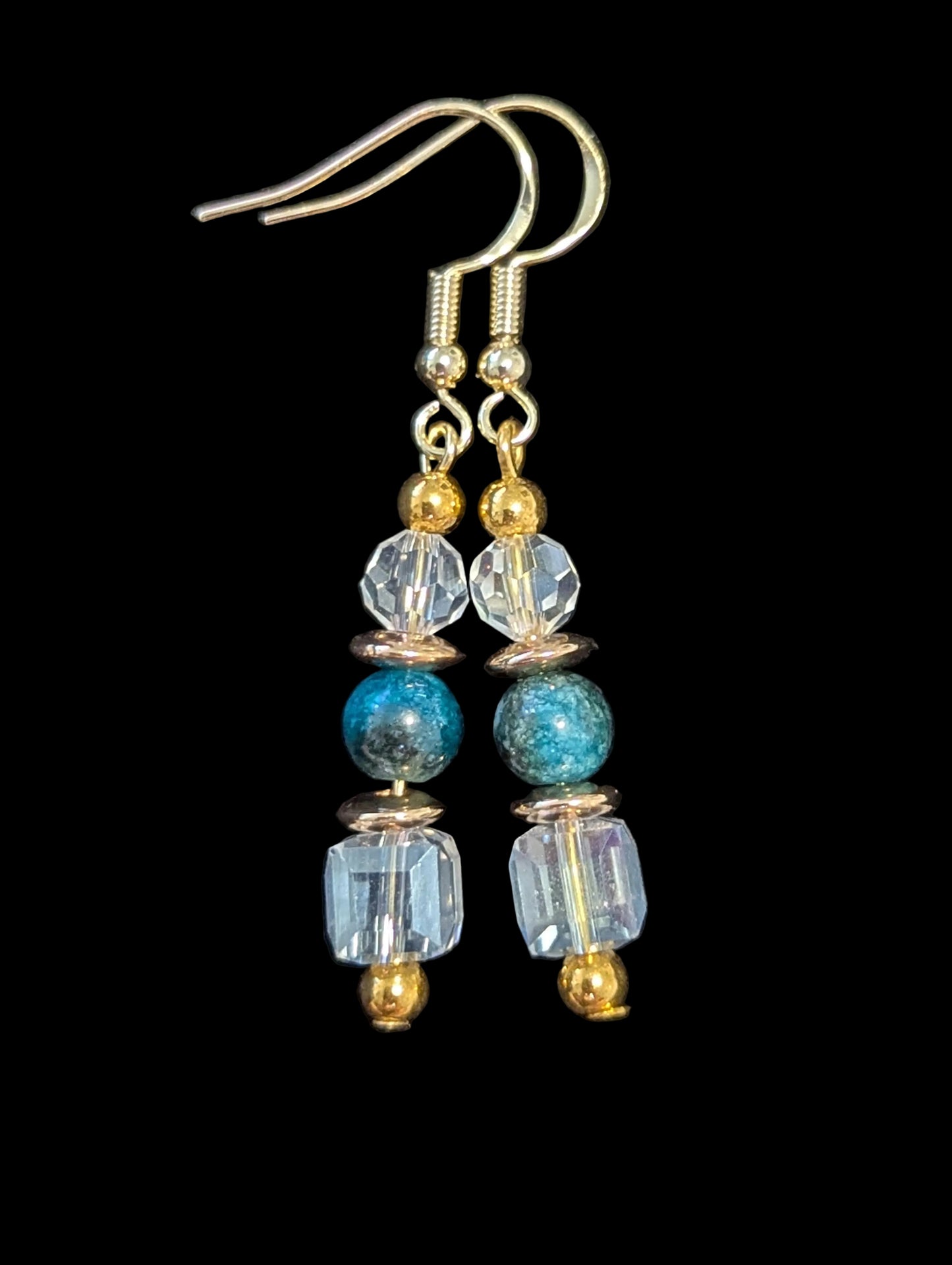 Cubed Glass Dangle Earrings