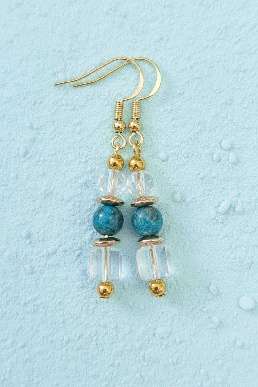 Cubed Glass Dangle Earrings