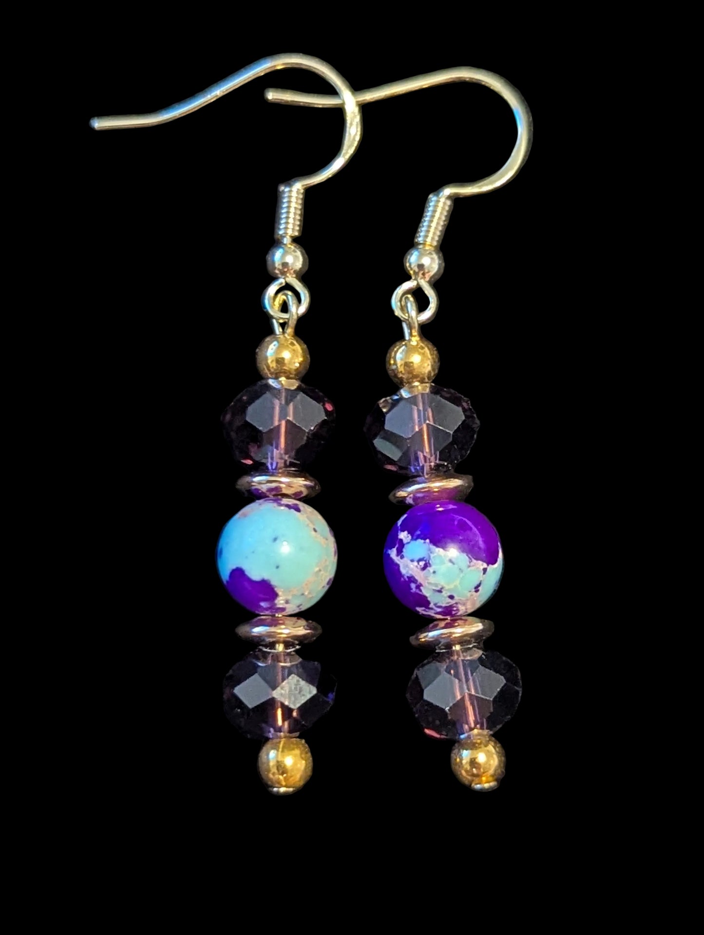 Purple Jasper Bead Earrings