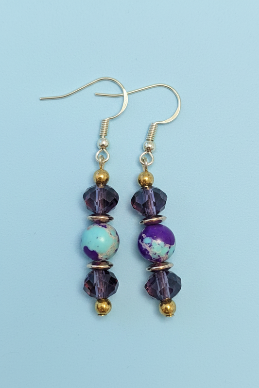 Purple Jasper Bead Earrings