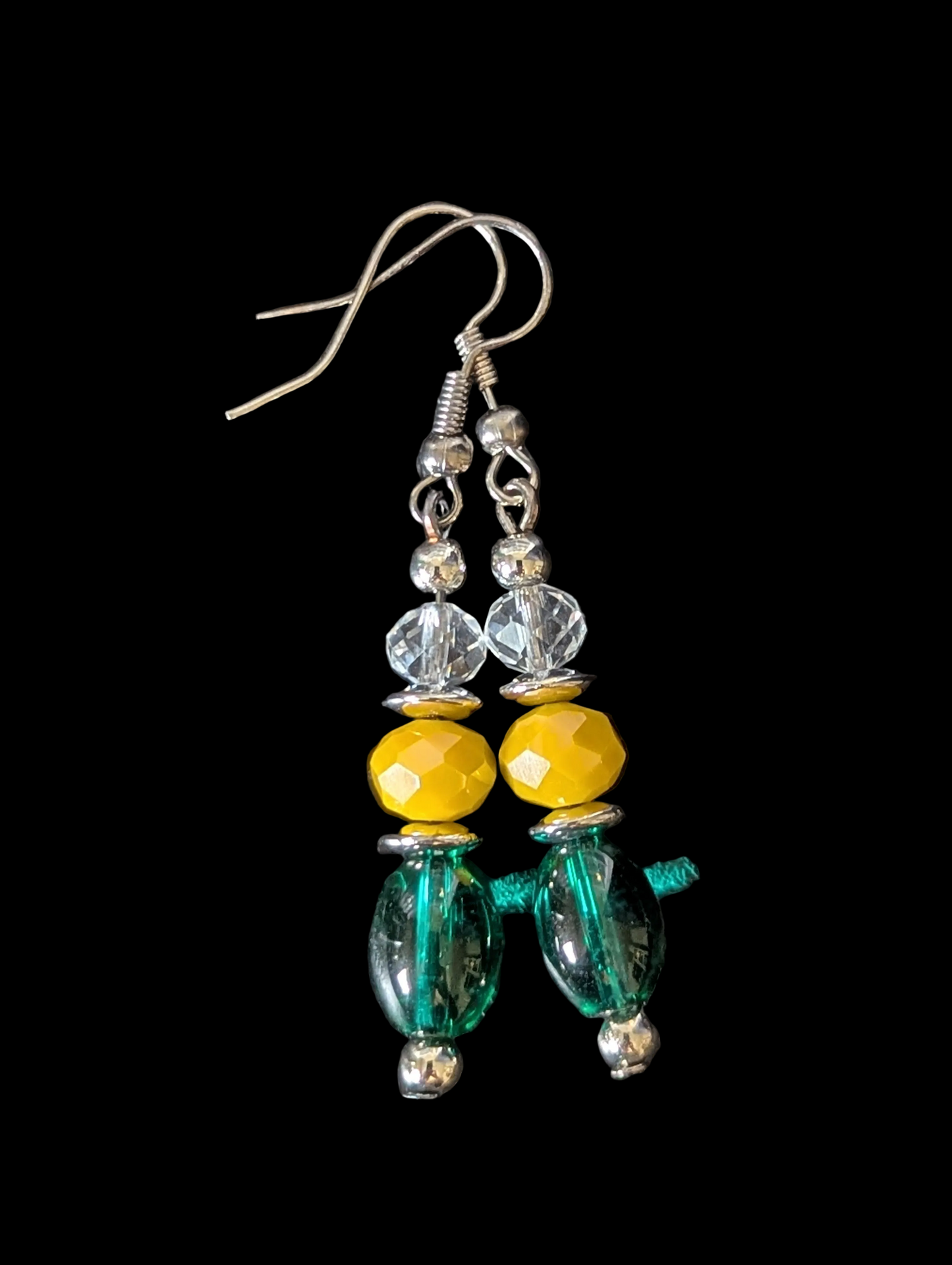 Yellow On Green Earrings