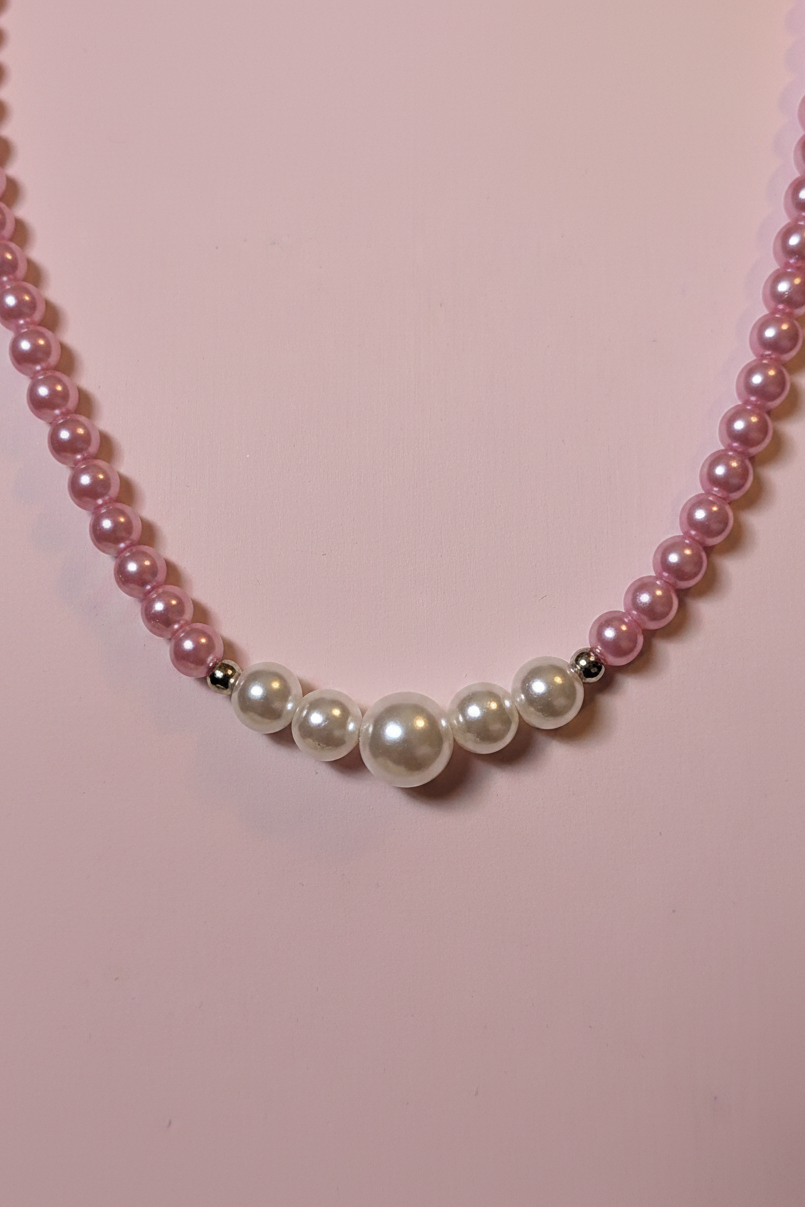 Pink Faux Pearl Necklace