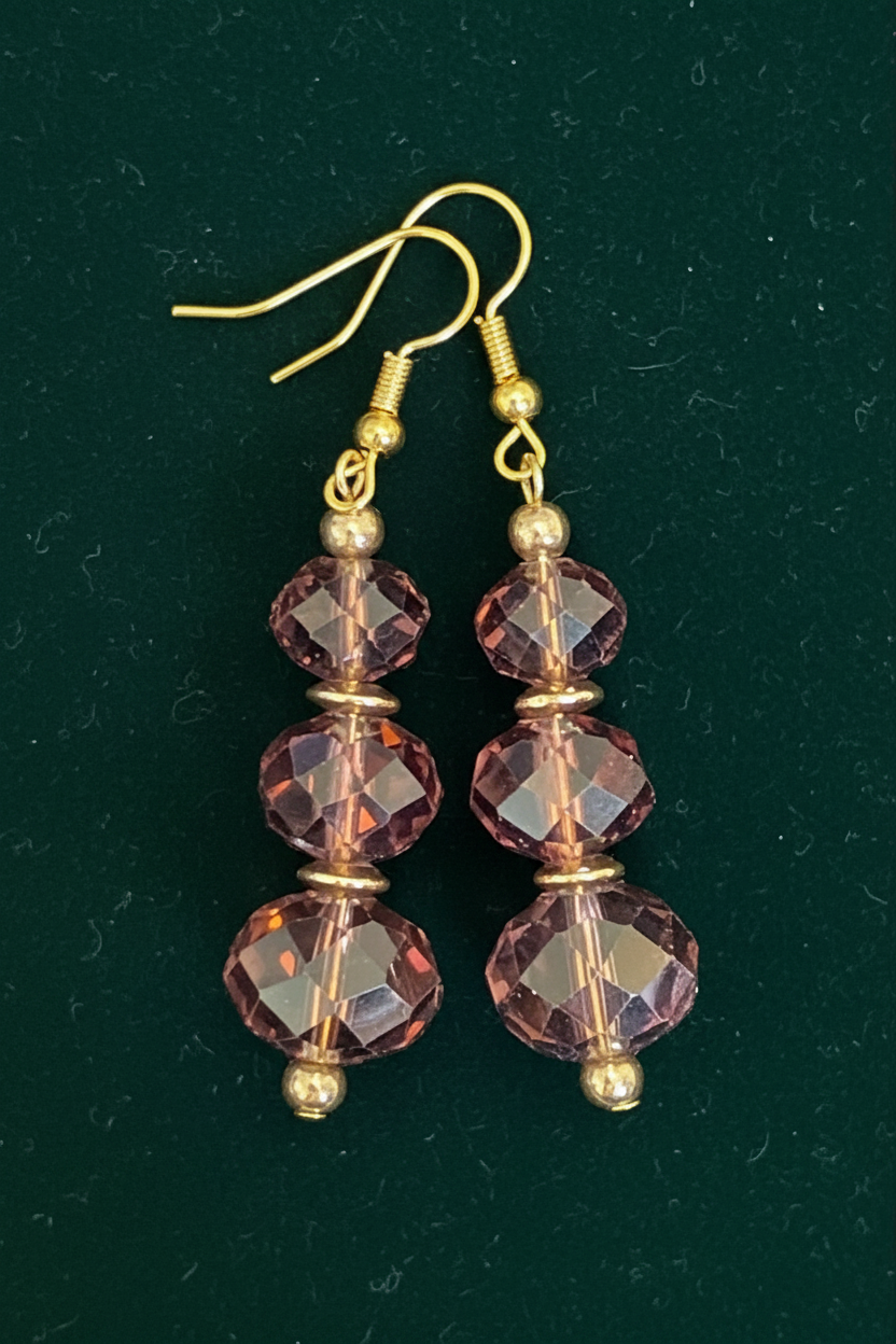 Triple Purple Earrings