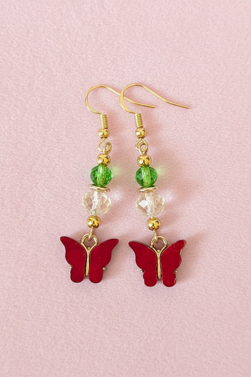 Red Butterfly Earrings