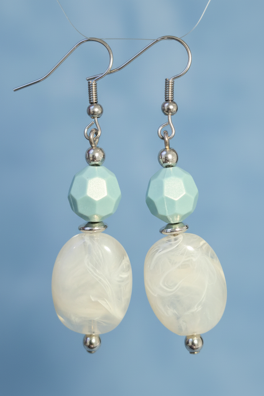 Blue & White Hourglass Earrings