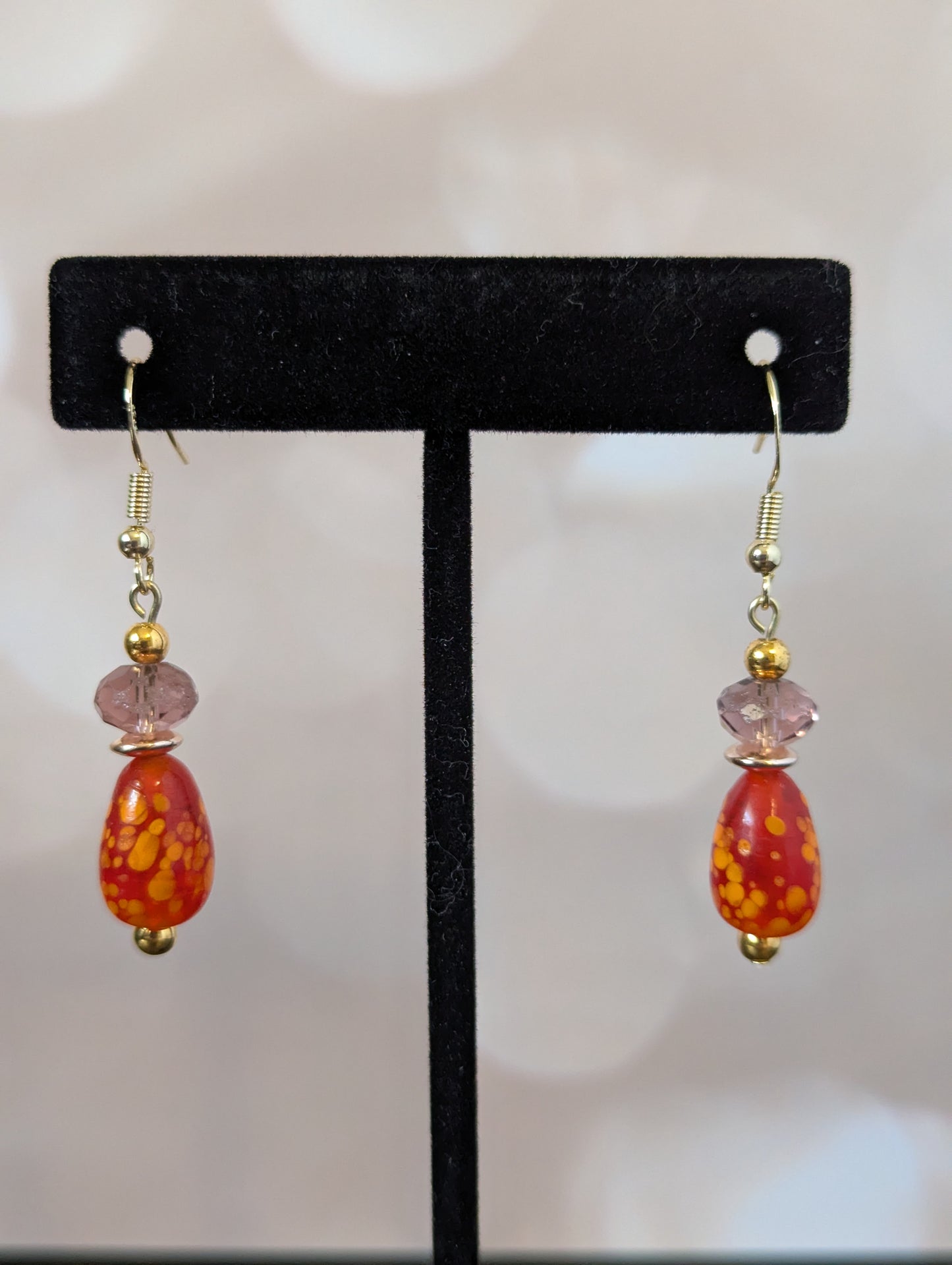 Purple & Orange Dangle Earrings