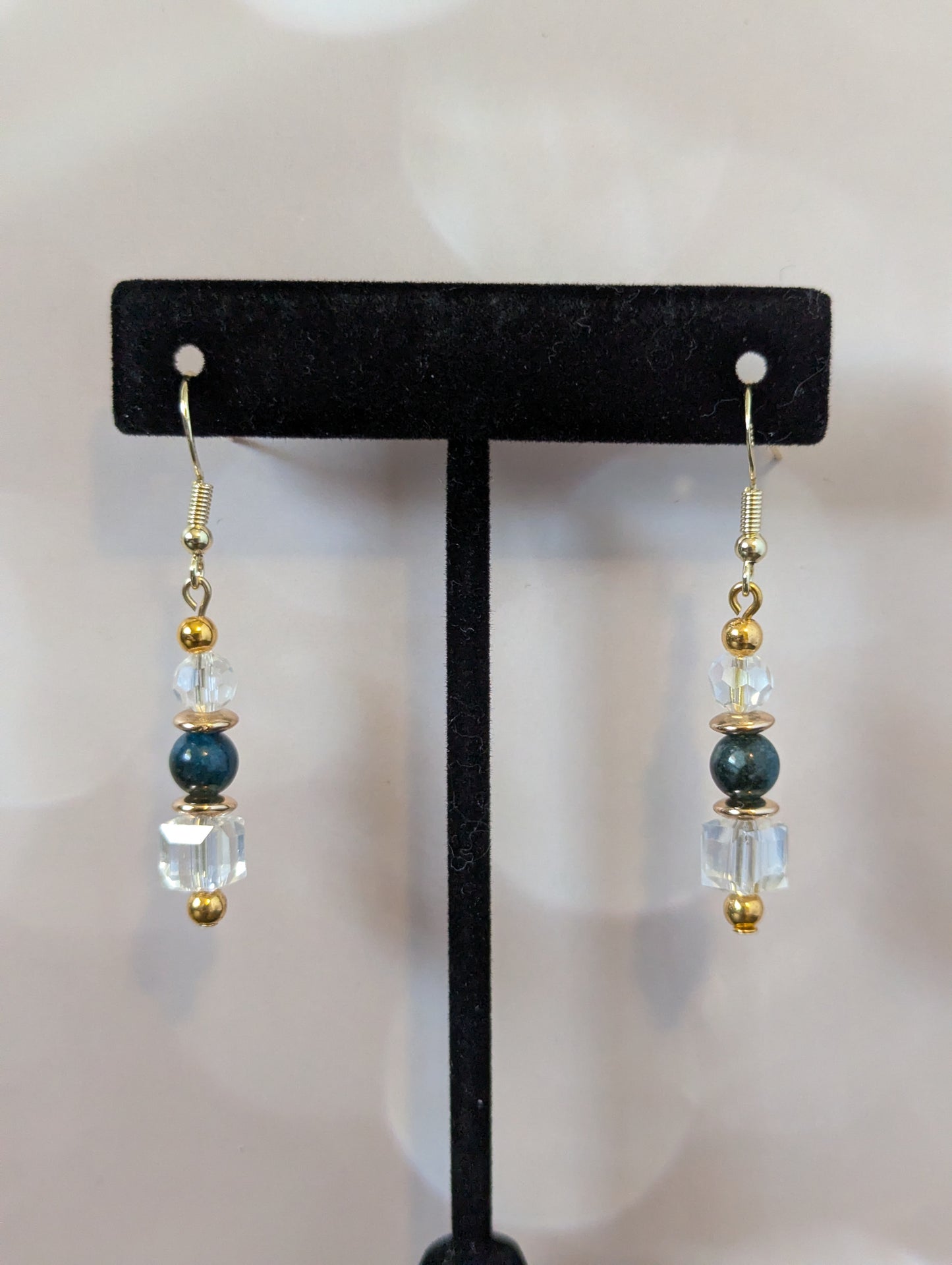 Cubed Glass Dangle Earrings
