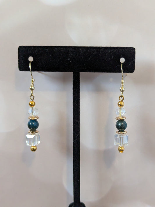 Cubed Glass Dangle Earrings