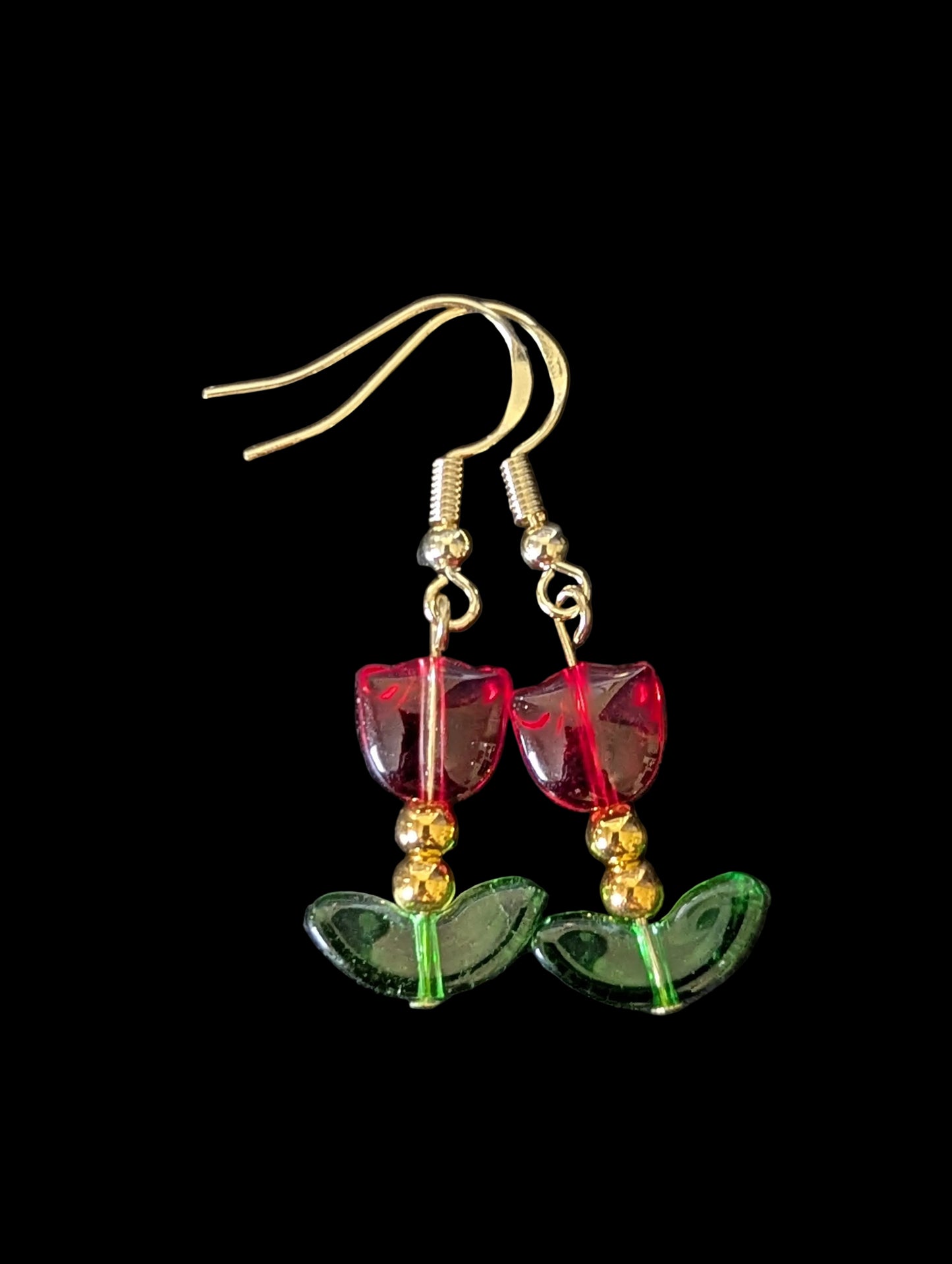 Red Tulip Earrings