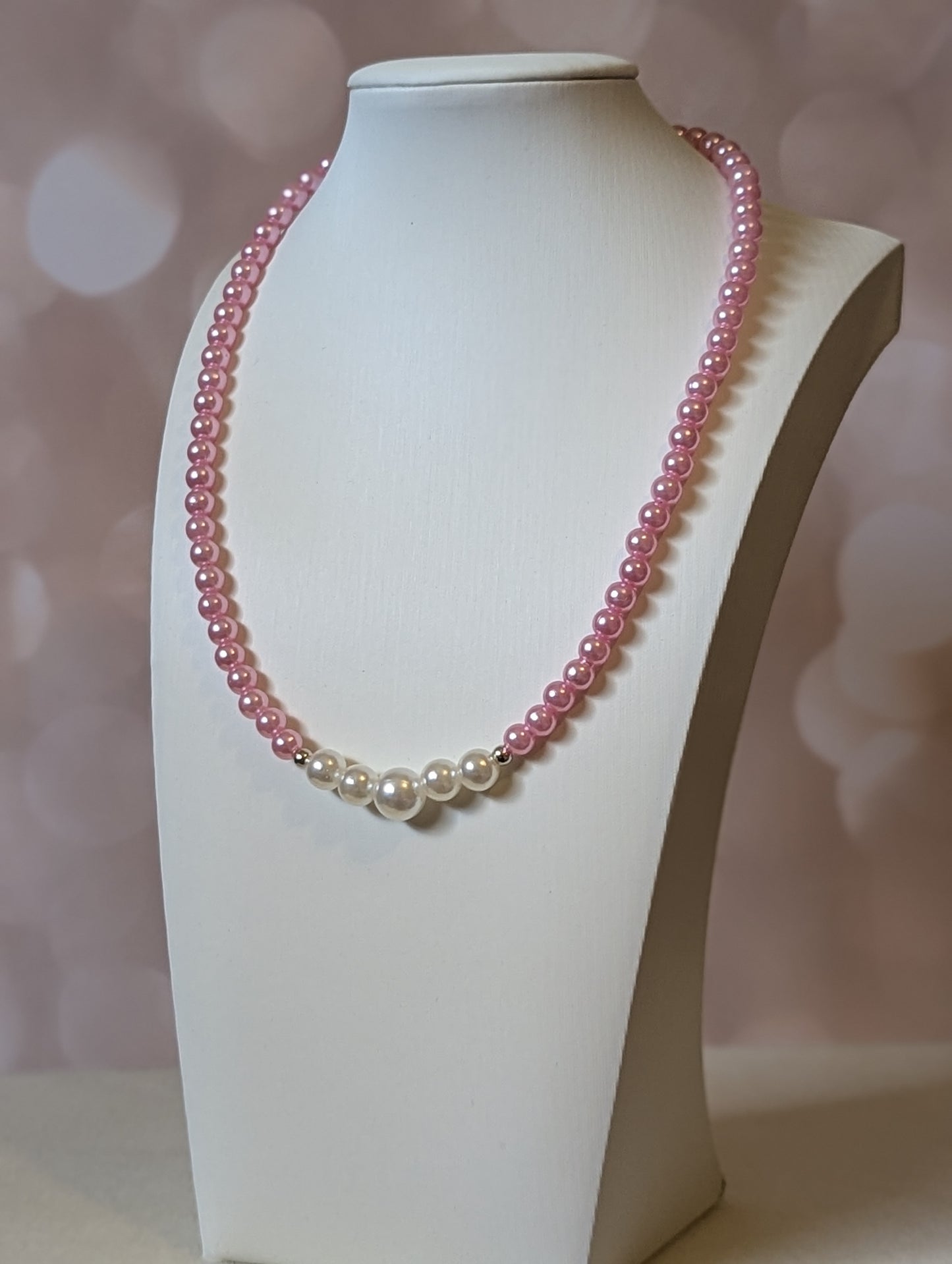 Pink Faux Pearl Necklace