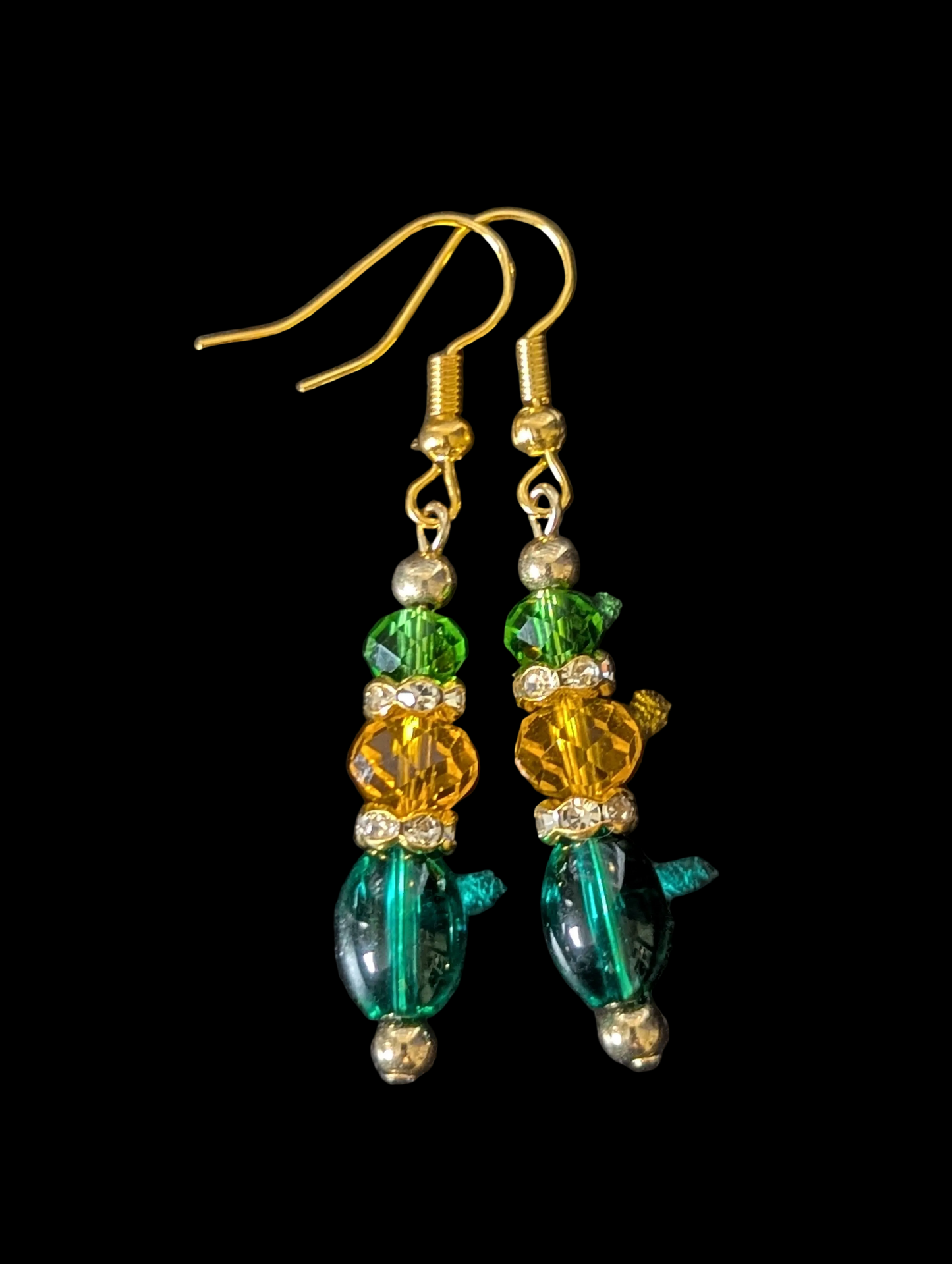 Green On Yellow On Green Earrings